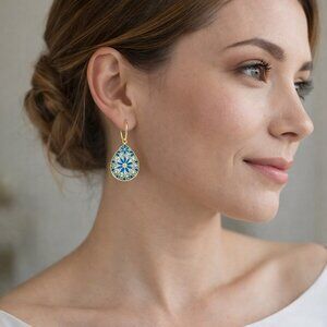 🍷NWOT-Italian 925 Sterling Filagree Tear Drop Earrings NEW🪷🍷💠